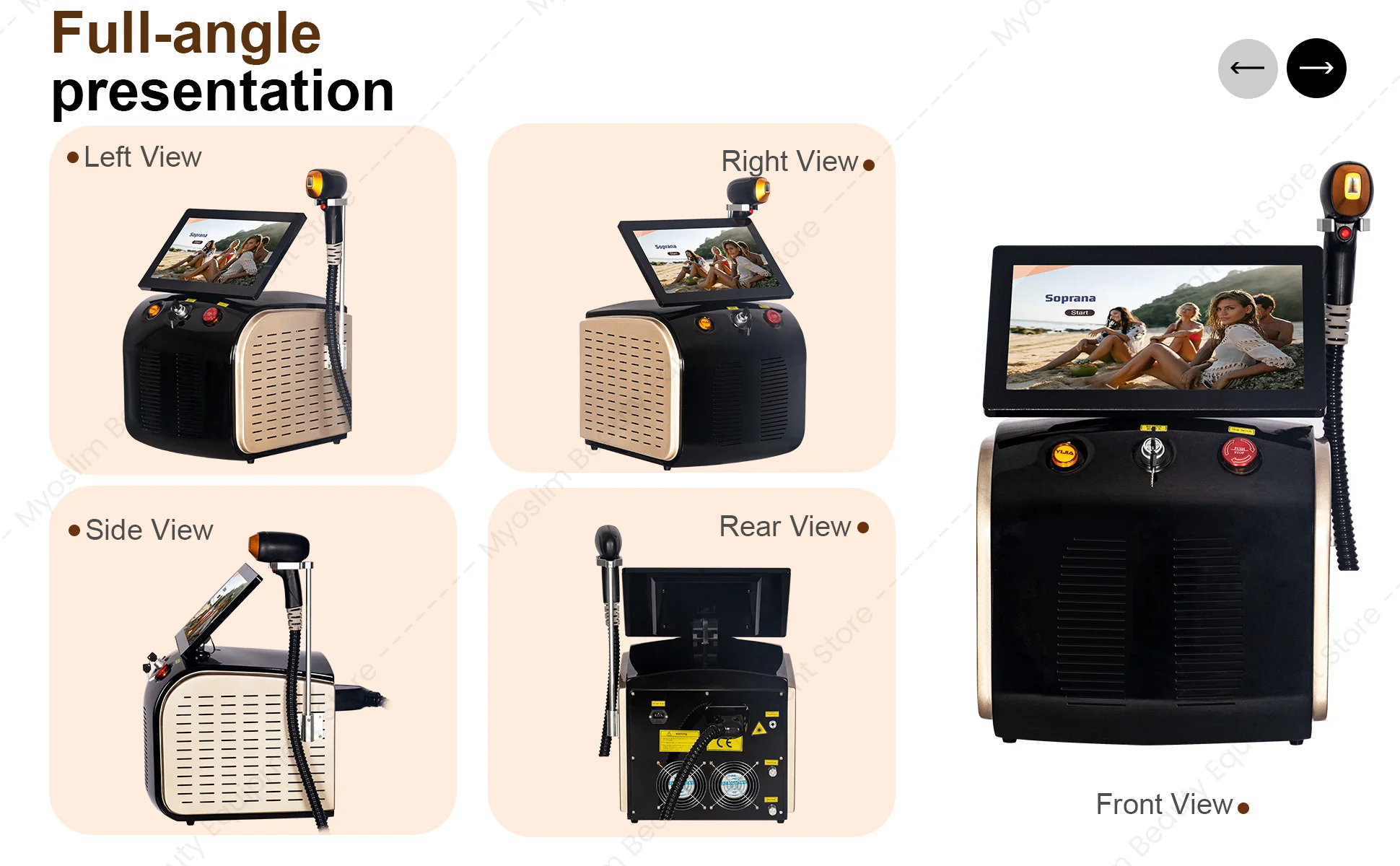 Latest Ice Titanium 808nm Diode  Hair Removal Machine with 3-wavelength Alexander  for Painless Permanent Hair Re