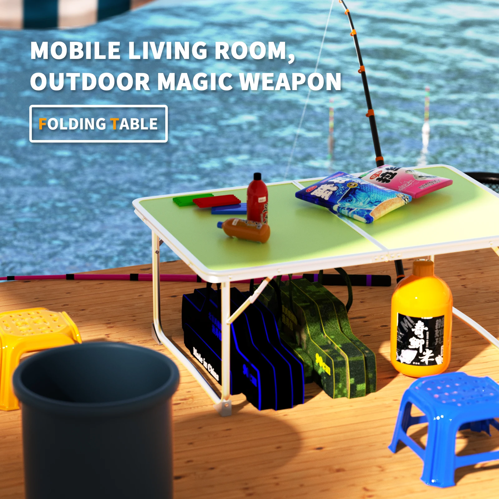 60cm Folding Table,Camping Table Portable Picnic Lightweight Aluminum Dining Outdoor Garden Small Fold Up Desk for Party BBQ