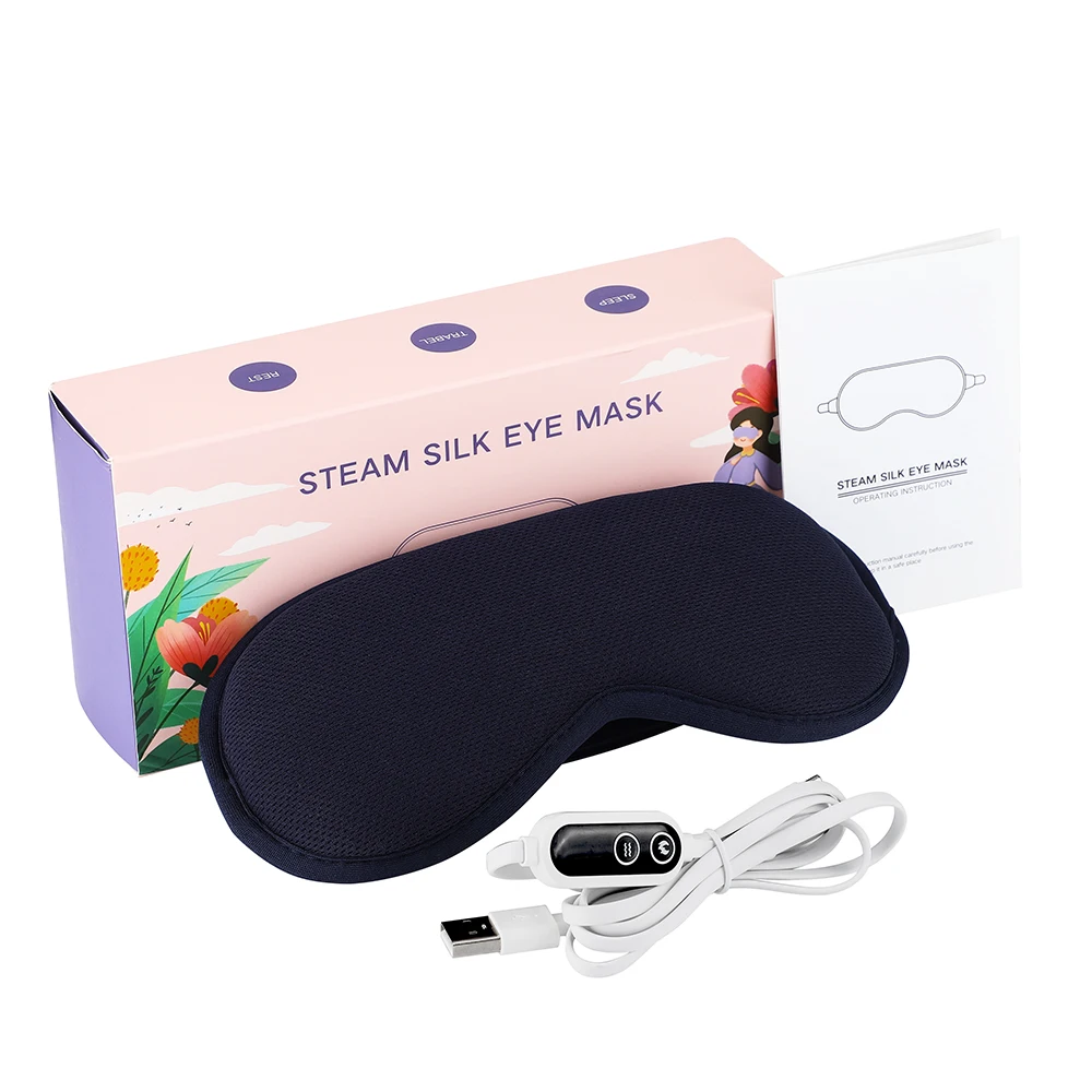 3D Hot Compress Electric Steam Eye Mask 3 Level Constant Temperature Smart Timing Sleep Shading Massage Eye Mask Relief Sleeping