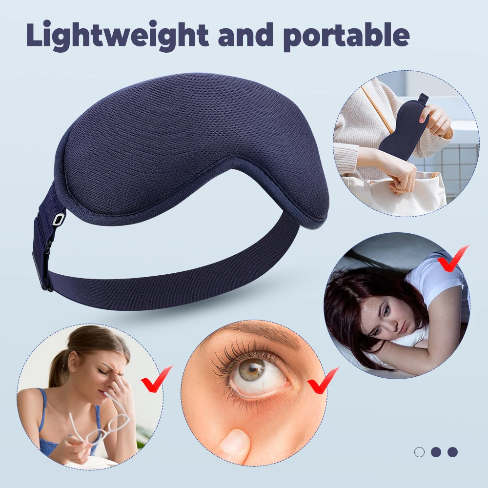 3D Hot Compress Electric Steam Eye Mask 3 Level Constant Temperature Smart Timing Sleep Shading Massage Eye Mask Relief Sleeping