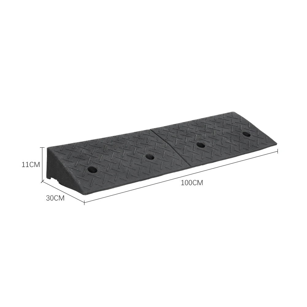 【Breeins】1/2Pc Rubber Kerb Ramp Curb Ramp Portable Heavy Duty Threshold Ramp Curb Ramp Suitable for Doorway Wheelchair Bike