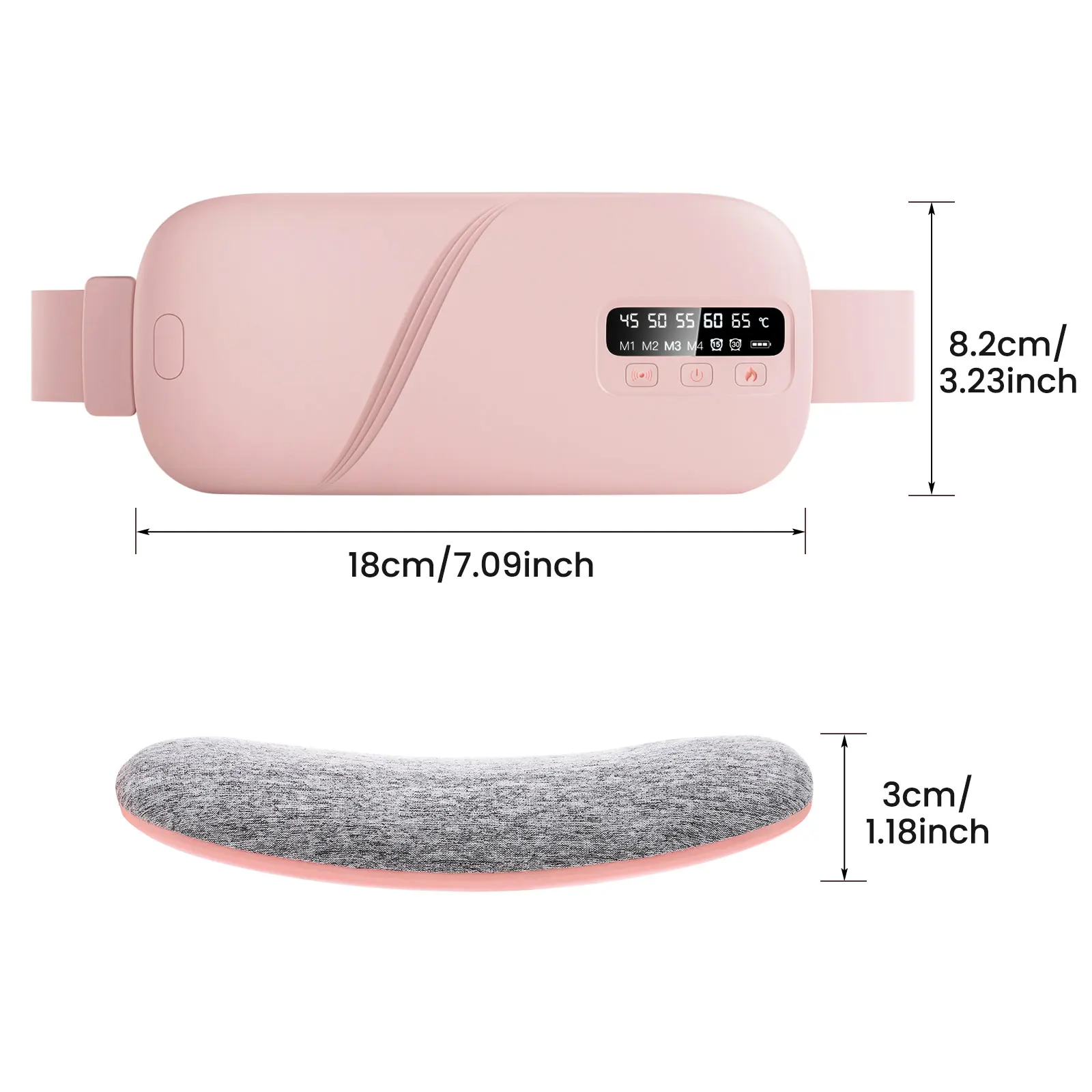 Local Stock Women Menstrual Heating Pads Effective Hot Compress Period Relief Belt Rechargeable Heated Waist Massager Gifts