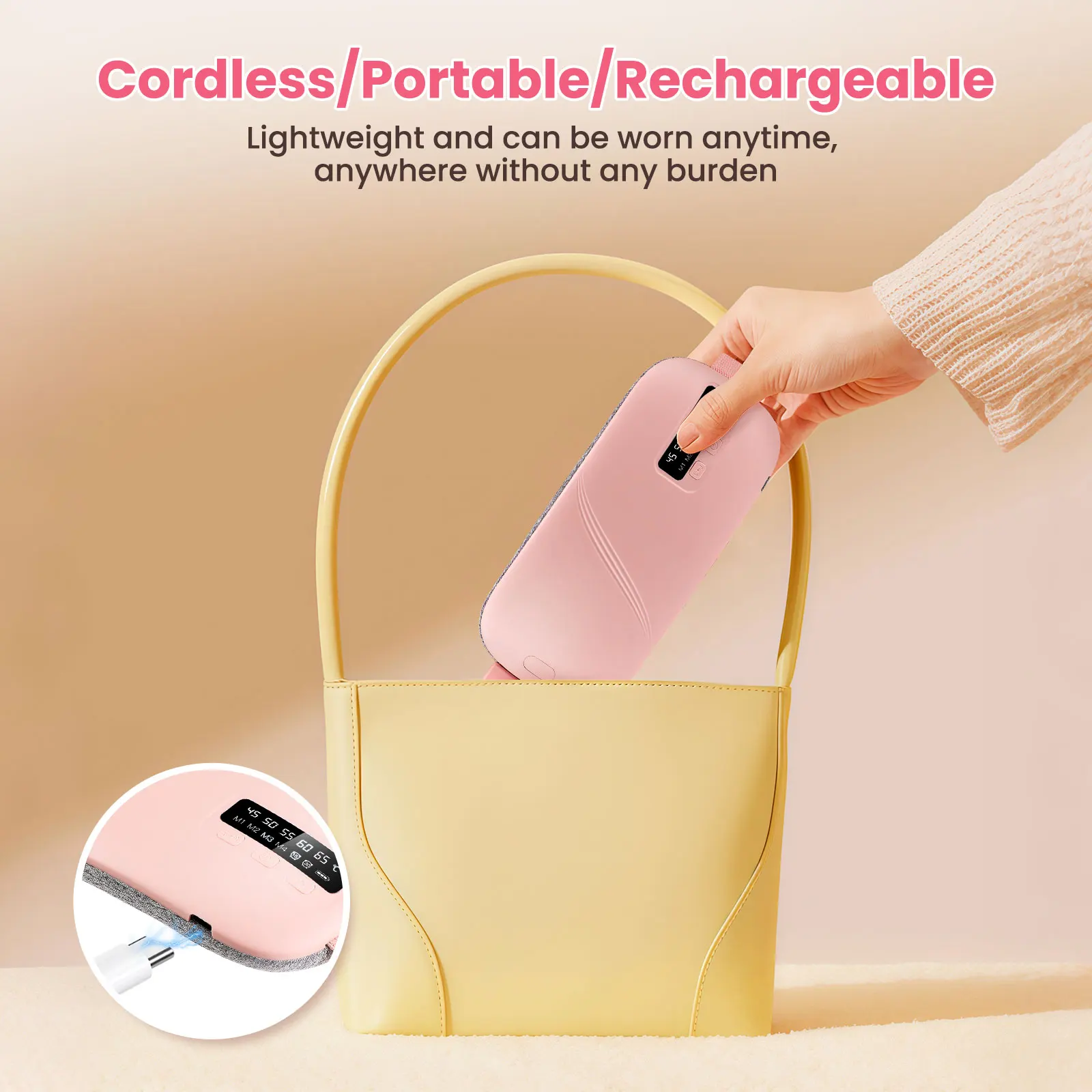 Local Stock Women Menstrual Heating Pads Effective Hot Compress Period Relief Belt Rechargeable Heated Waist Massager Gifts