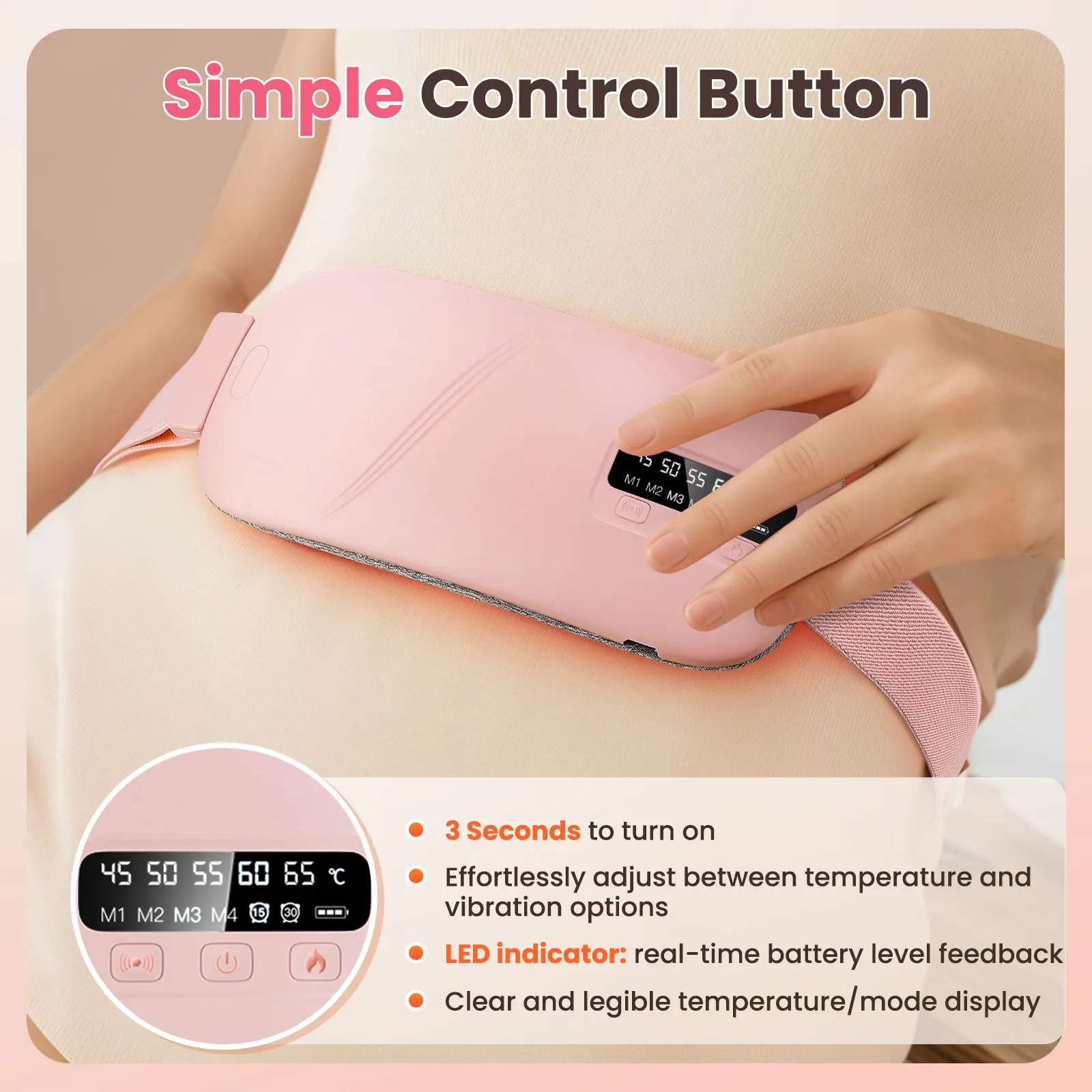 Local Stock Women Menstrual Heating Pads Effective Hot Compress Period Relief Belt Rechargeable Heated Waist Massager Gifts