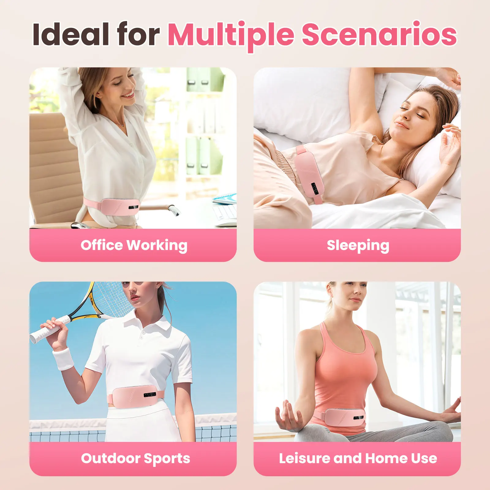 Local Stock Women Menstrual Heating Pads Effective Hot Compress Period Relief Belt Rechargeable Heated Waist Massager Gifts