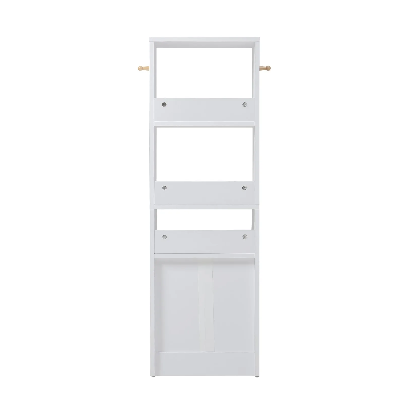 【Lifeideas】White Corner Bookshelf 3/4/5 Layers Wooden Ultra-thin Storage Rack with Lockable Drawer for Living Room Bedroom Hom