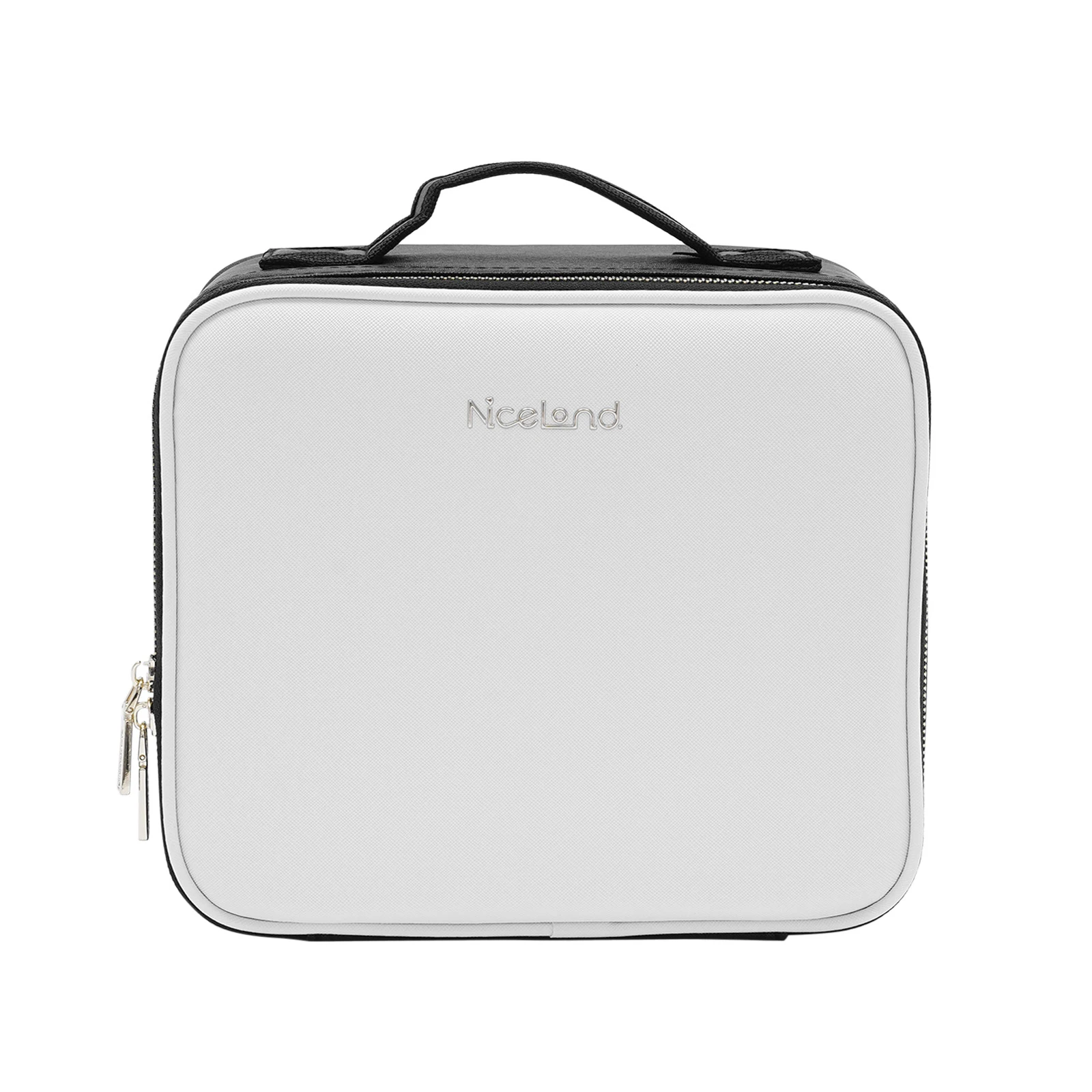 Travel Makeup Bag with LED Mirror, Organiser Case with Adjustable Compartment, 3 Color Scenarios Adjustable Makeup Train Case