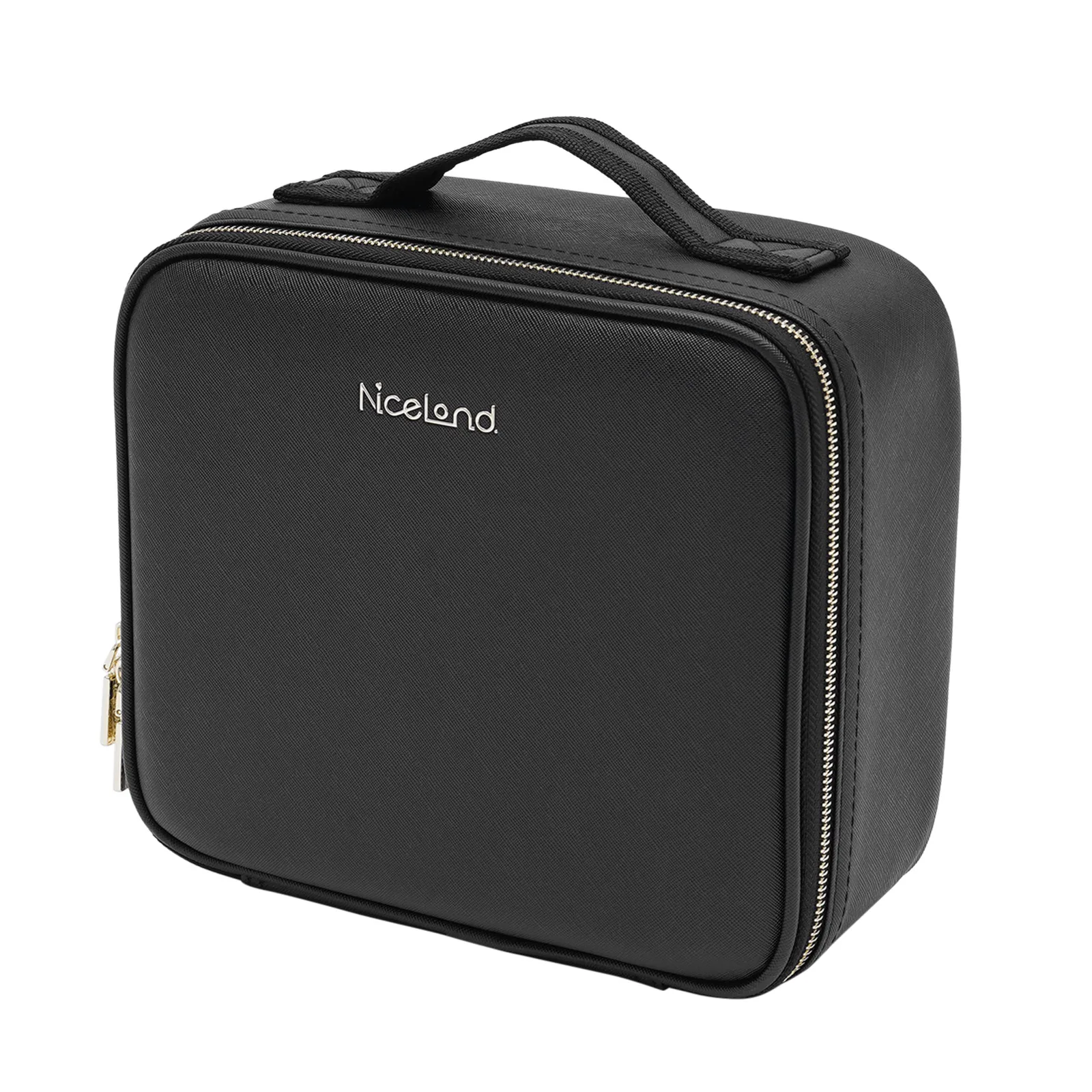 Travel Makeup Bag with LED Mirror, Organiser Case with Adjustable Compartment, 3 Color Scenarios Adjustable Makeup Train Case