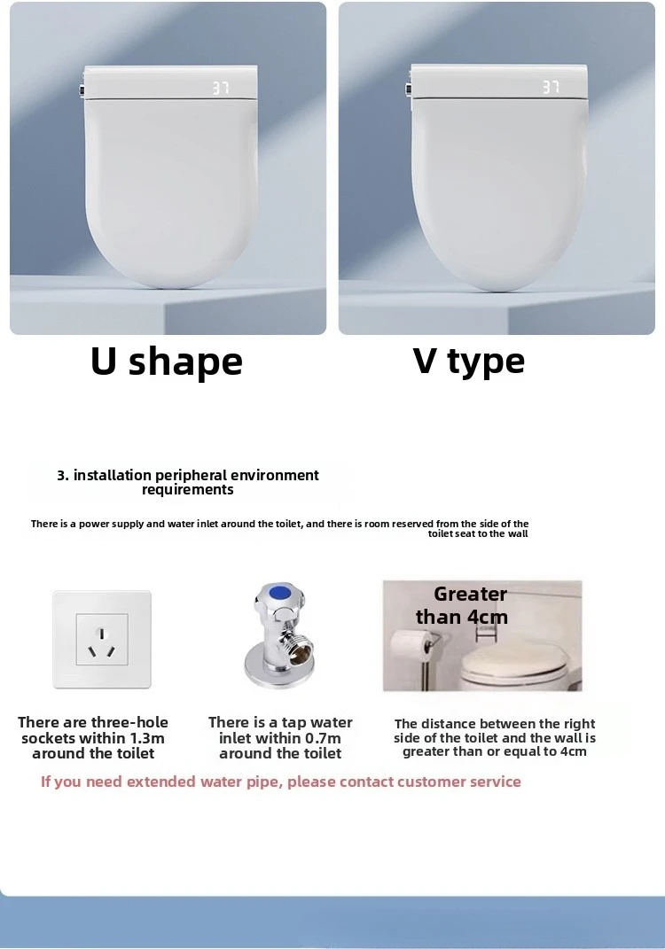 Auto Flip Smart Toilet Seat Cover with Constant Temperature Heating Multi Function Universal Bidet