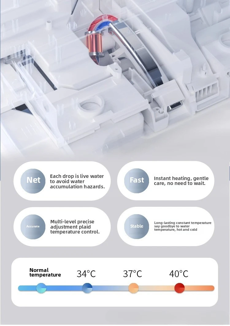 Auto Flip Smart Toilet Seat Cover with Constant Temperature Heating Multi Function Universal Bidet