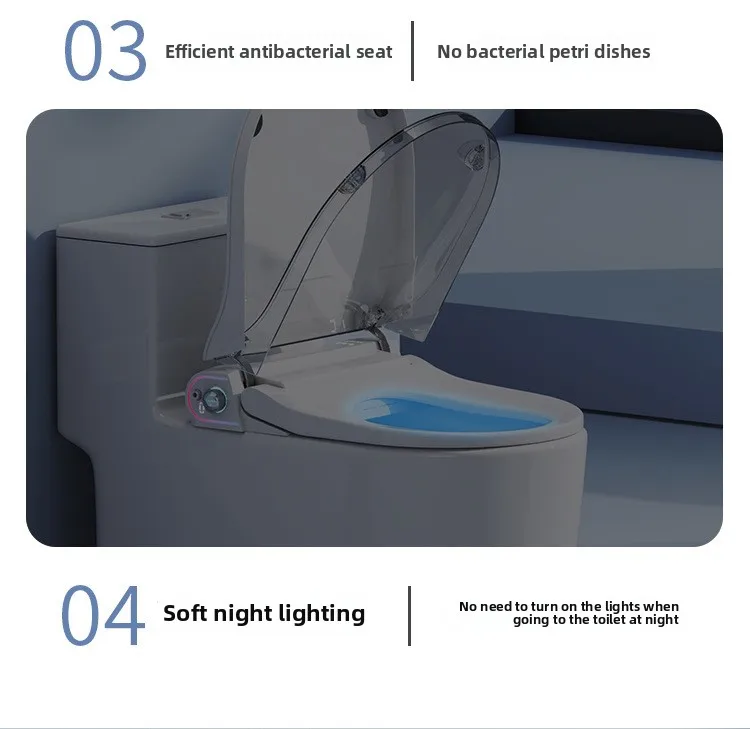 Auto Flip Smart Toilet Seat Cover with Constant Temperature Heating Multi Function Universal Bidet