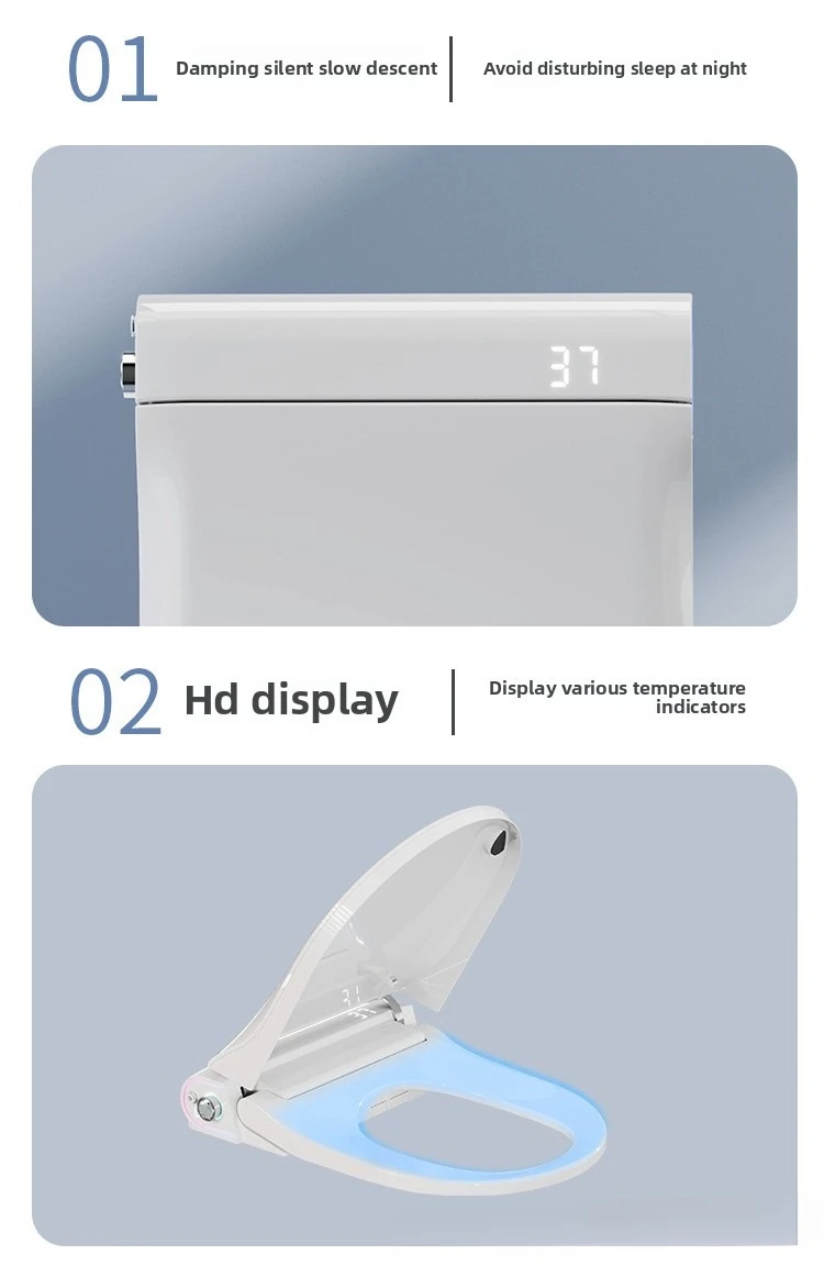 Auto Flip Smart Toilet Seat Cover with Constant Temperature Heating Multi Function Universal Bidet