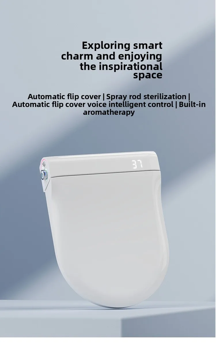 Auto Flip Smart Toilet Seat Cover with Constant Temperature Heating Multi Function Universal Bidet