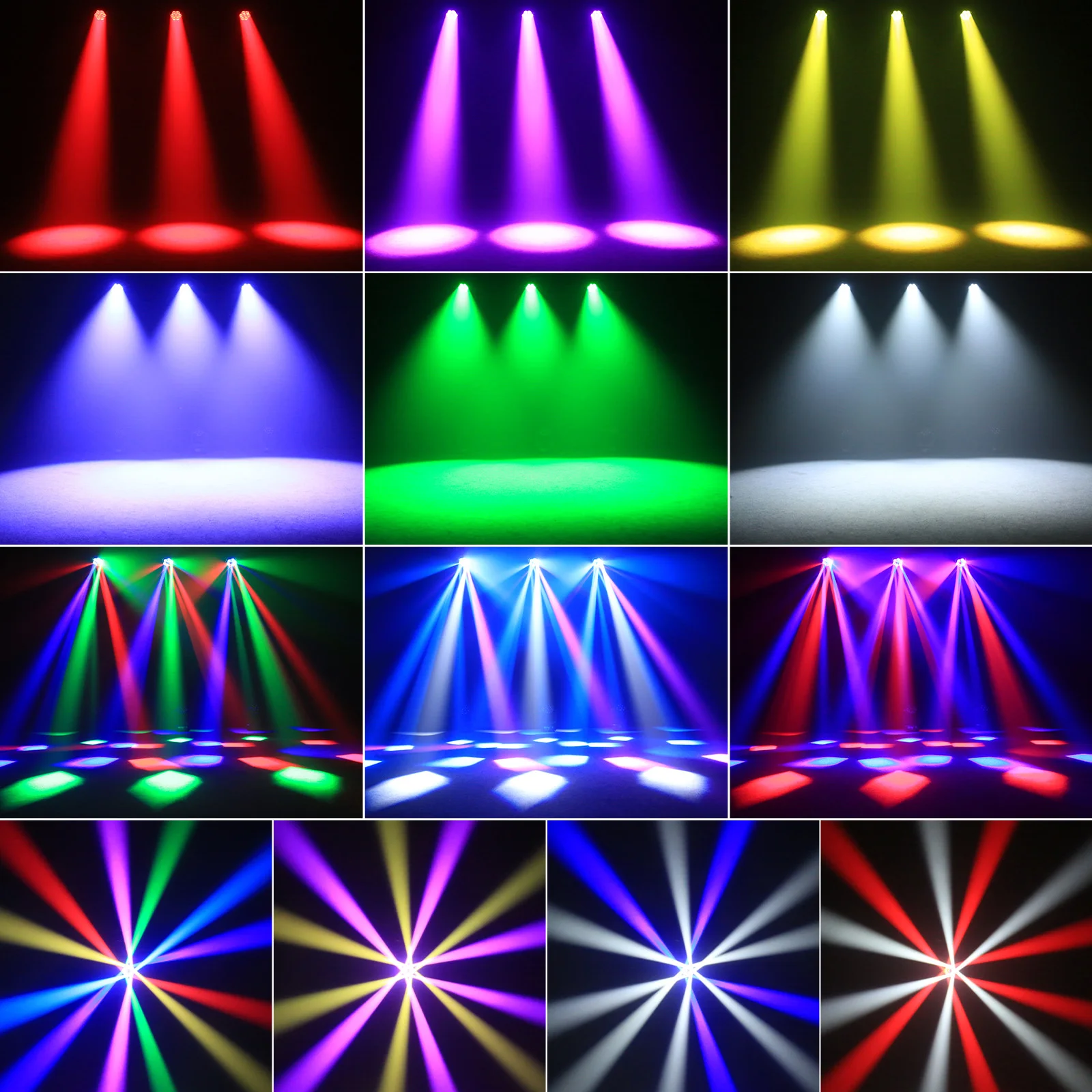 LeLeght 7X50W Moving Head LED DMX512 RGBW Light Effects 5 Control Mode With Strobe Lighting Effect for Party Disco Ballroom
