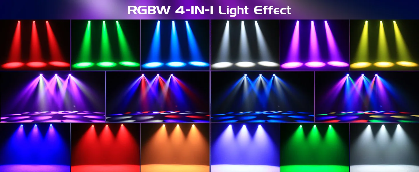 LeLeght 7X50W Moving Head LED DMX512 RGBW Light Effects 5 Control Mode With Strobe Lighting Effect for Party Disco Ballroom