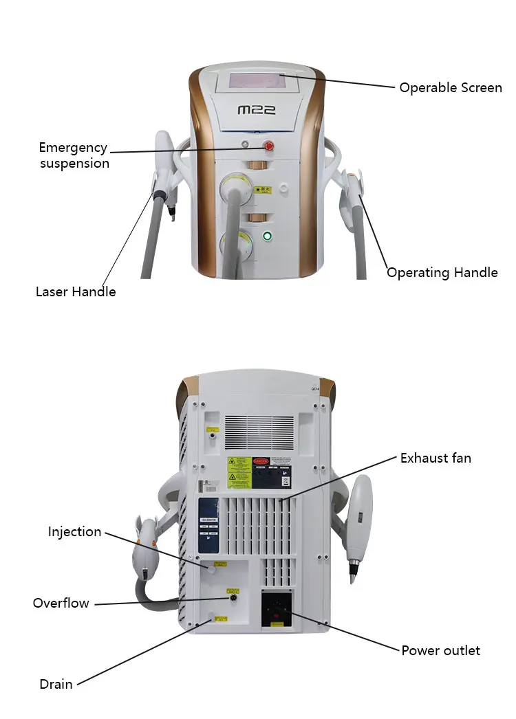 M22 IPL OPT Machine Aesthetic Laser Hair Remove E-Light Skin Rejuvenation Machine Vascular MultiApplication Hair Removal
