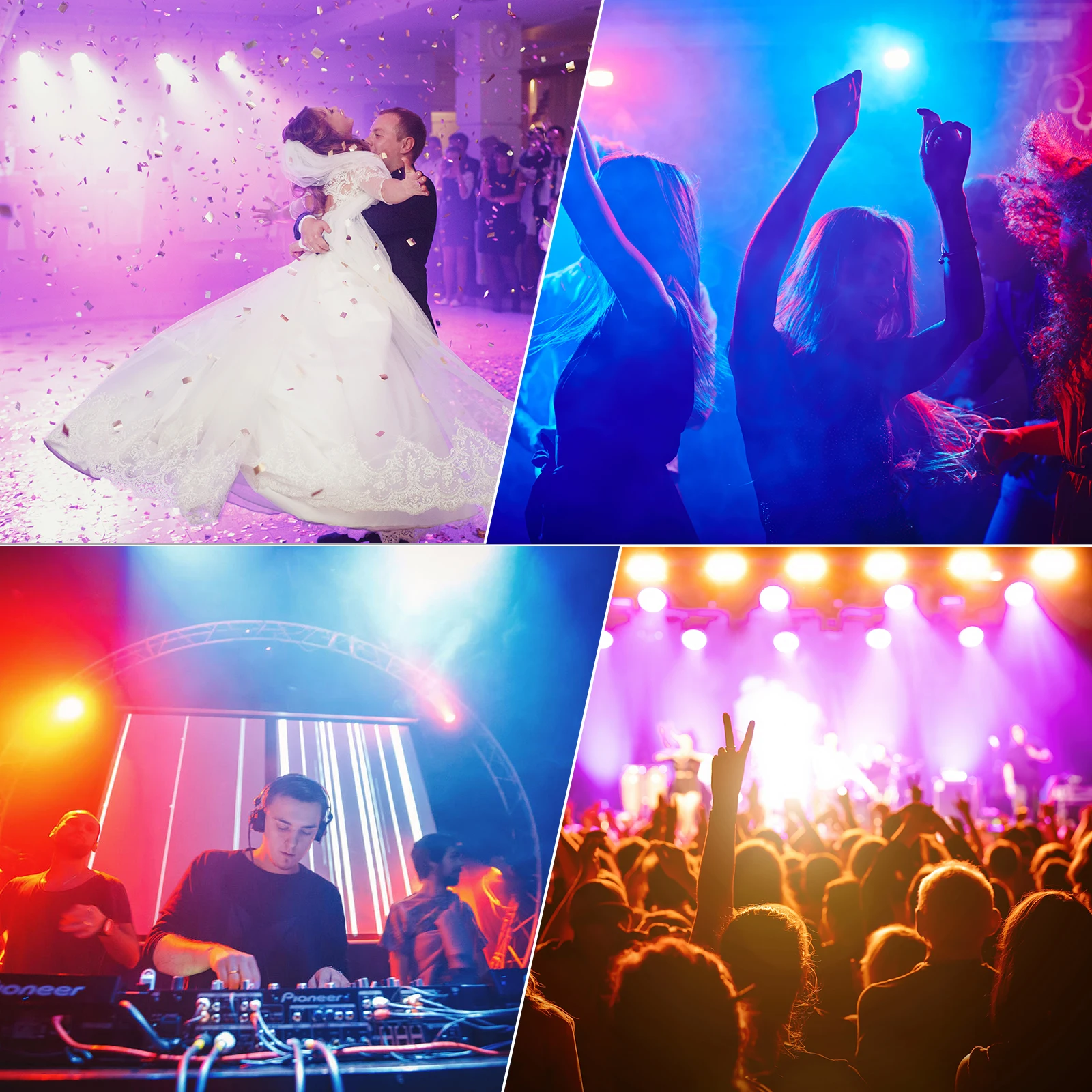 Datewink 2Pcs 19X15W LED Moving Head Lights 4IN1 RGBW Beam Wash Zoom Stage Lighting Effect DMX512 For DJ Disco Wedding Party Bar