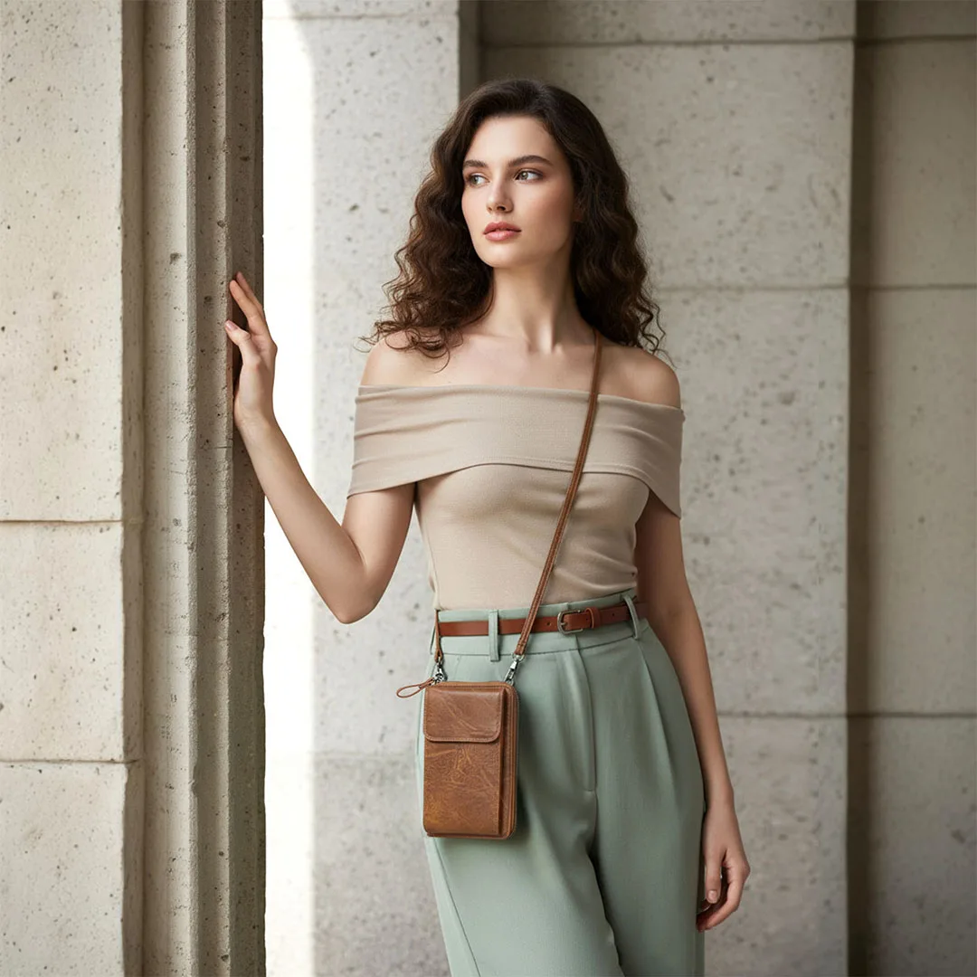 Voltsify Mini PU Leather Shoulder Crossbody Phone Bag with Adjustable Strap