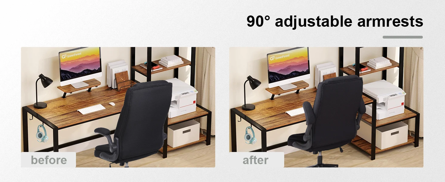 Ergonomic Office Chair, Desk chair with high backrest and height adjustable, Swivel chair with headrest Comfortable,