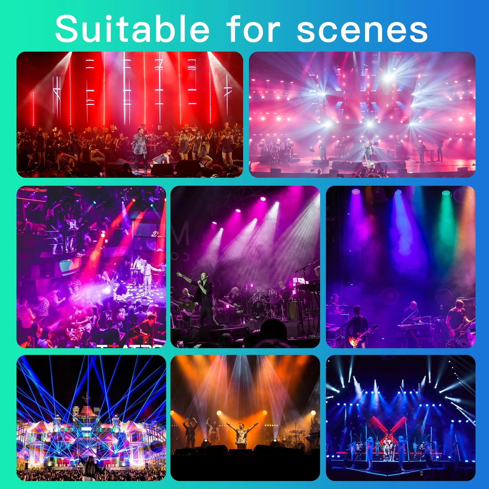Datewink 4Pcs 54W 9LEDs Par Lights RGBW Stage Lighting Effect DMX With Remote Control For DJ Disco Wedding Bar KTV Party Karaoke