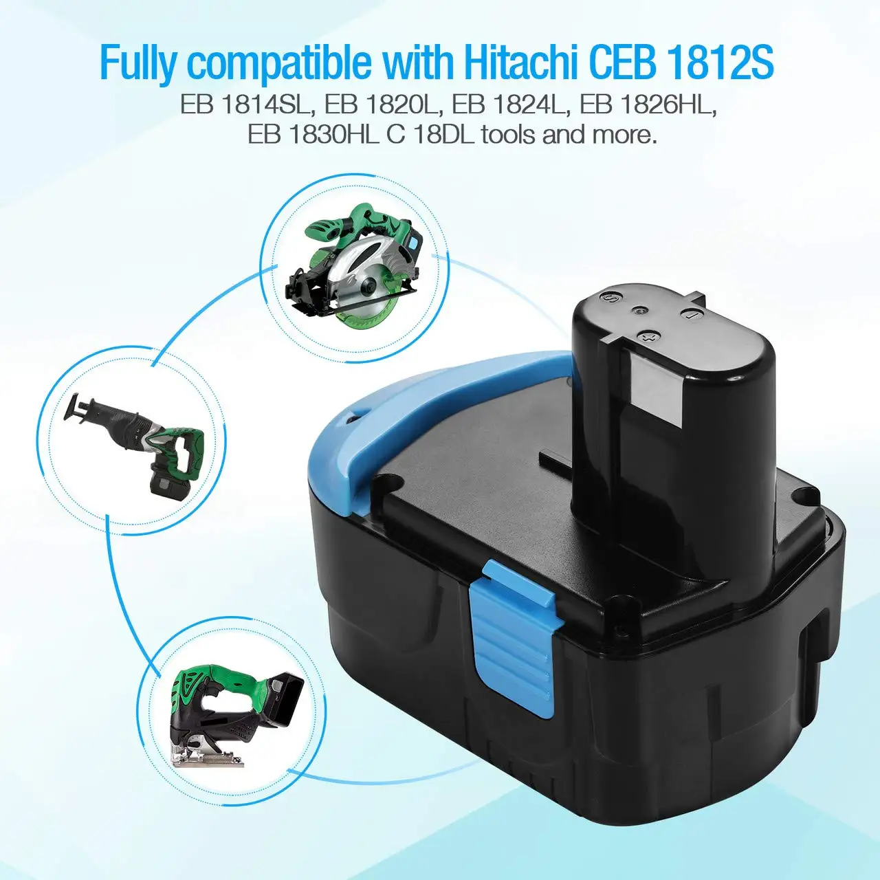 C&P For HITACHI 18V Battery Pin 2.0AH Ni-MH Replacement For Batteries 322437,322876,322877,322881,323016,323564,323902,324365