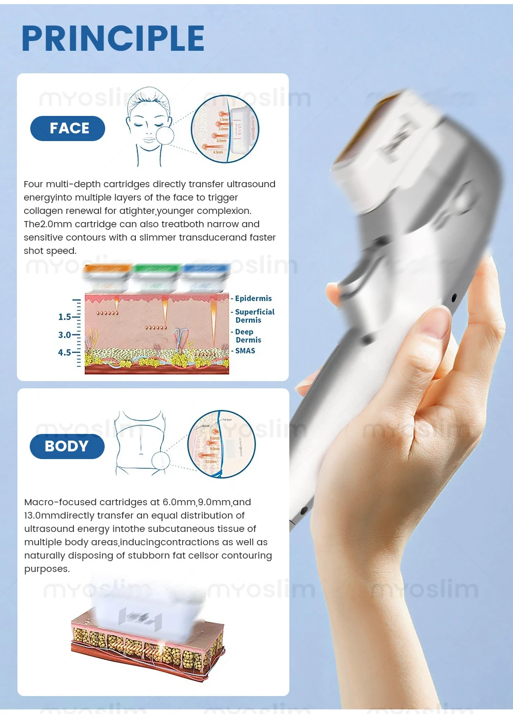 Hot Sale 7D HI FU SMAS Lifting Machine High Intensity Focused Ultrasound Facial Body Skin Tightening Salon Equipmen
