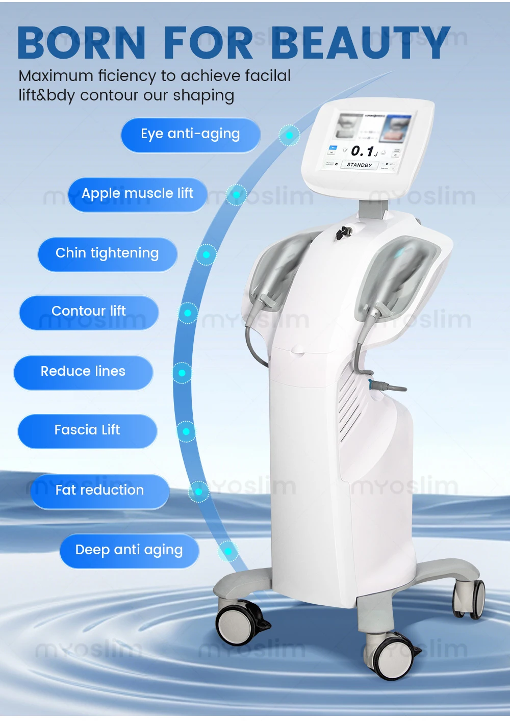 Hot Sale 7D HI FU SMAS Lifting Machine High Intensity Focused Ultrasound Facial Body Skin Tightening Salon Equipmen