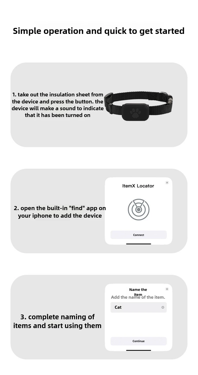 Pet Bluetooth GPS Tracker Dog Mini Tracking Movement Alert Collars Anti Lost Tracker for Cats and Puppies Remote Global Locator