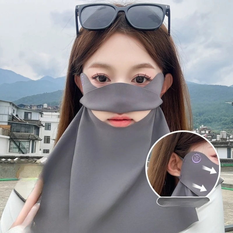 Drinking Water, Neck Protection, Sun Protection, Ice Silk Mask, No Trace, UV Protection, Cycling, Breathable and Sunshade