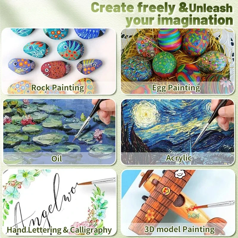 Fine Tip Paint Brush Set for Acrylic, Models, Mini Miniature Detail , Nylon Hair Thin Extra Fine Paintbrushes