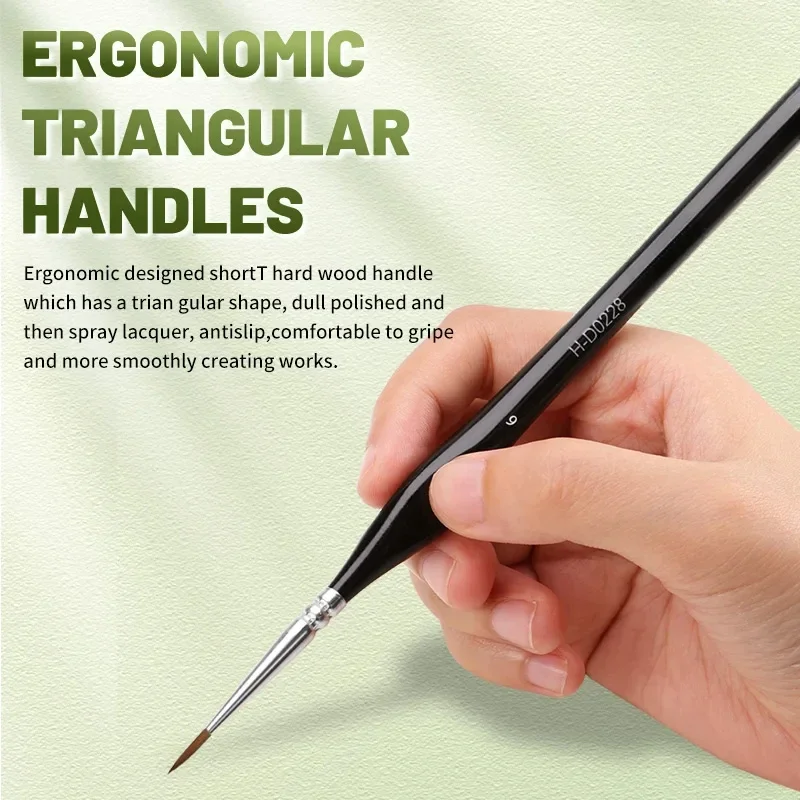 Fine Tip Paint Brush Set for Acrylic, Models, Mini Miniature Detail , Nylon Hair Thin Extra Fine Paintbrushes