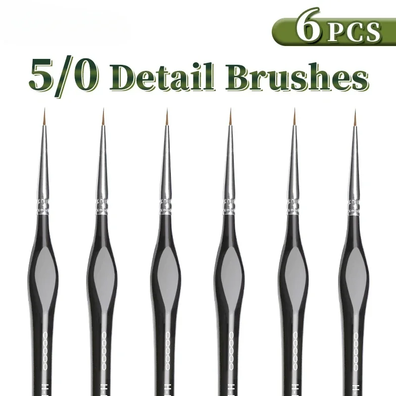 Fine Tip Paint Brush Set for Acrylic, Models, Mini Miniature Detail , Nylon Hair Thin Extra Fine Paintbrushes