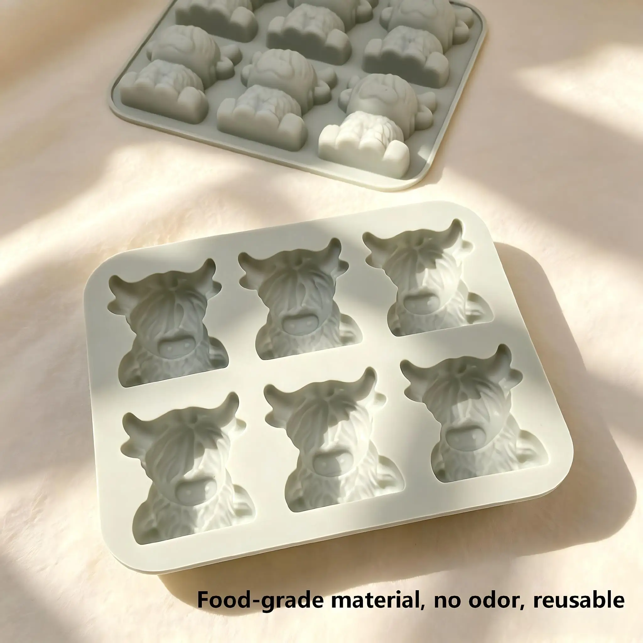 Highland Cow Ice Cube Mold Highland Cow Silicone Tray Cute 3D Ice for WhiskeyCocktails Beer & Drinks Reusable Silicone Molds