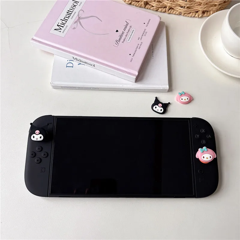 4pcs Cartoon Thumb Stick Grip Cap For Nintendo Switch 2 JoyCon Controller Analog Joystick Protector Case Soft Silicone Cover