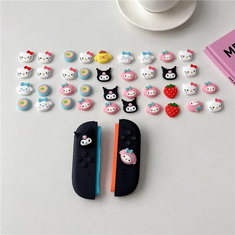 4pcs Cartoon Thumb Stick Grip Cap For Nintendo Switch 2 JoyCon Controller Analog Joystick Protector Case Soft Silicone Cover