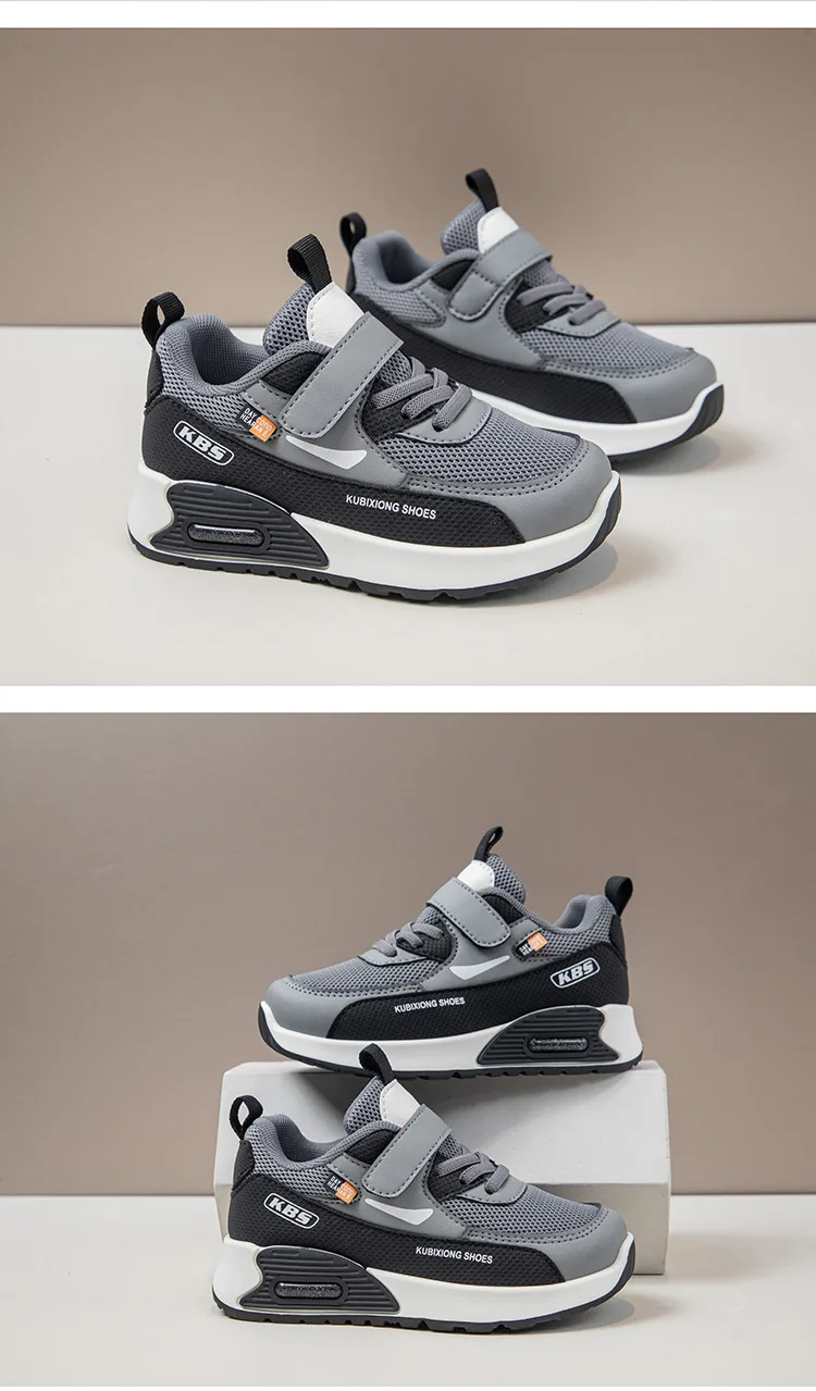 PU Leather Sport Shoes For Children 2026 Trend Fashion Kid's Sneakers Soft-soled Outdoor Boy's Girl's Running Shoes