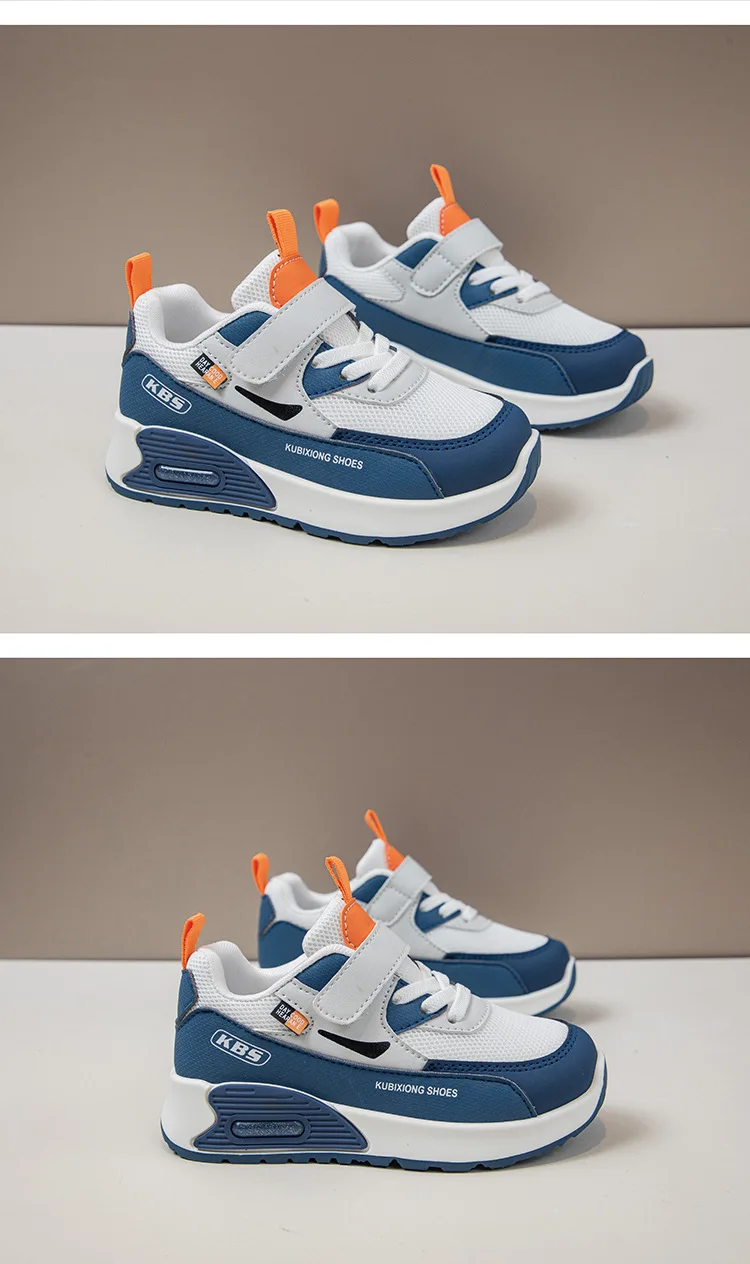 PU Leather Sport Shoes For Children 2026 Trend Fashion Kid's Sneakers Soft-soled Outdoor Boy's Girl's Running Shoes