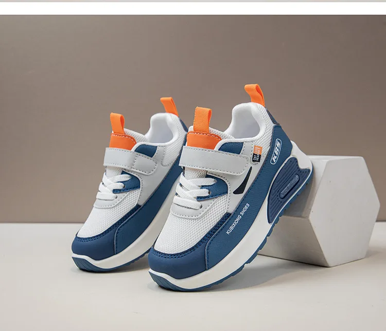 PU Leather Sport Shoes For Children 2026 Trend Fashion Kid's Sneakers Soft-soled Outdoor Boy's Girl's Running Shoes