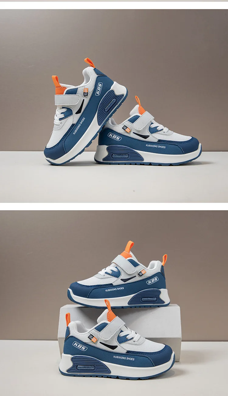 PU Leather Sport Shoes For Children 2026 Trend Fashion Kid's Sneakers Soft-soled Outdoor Boy's Girl's Running Shoes