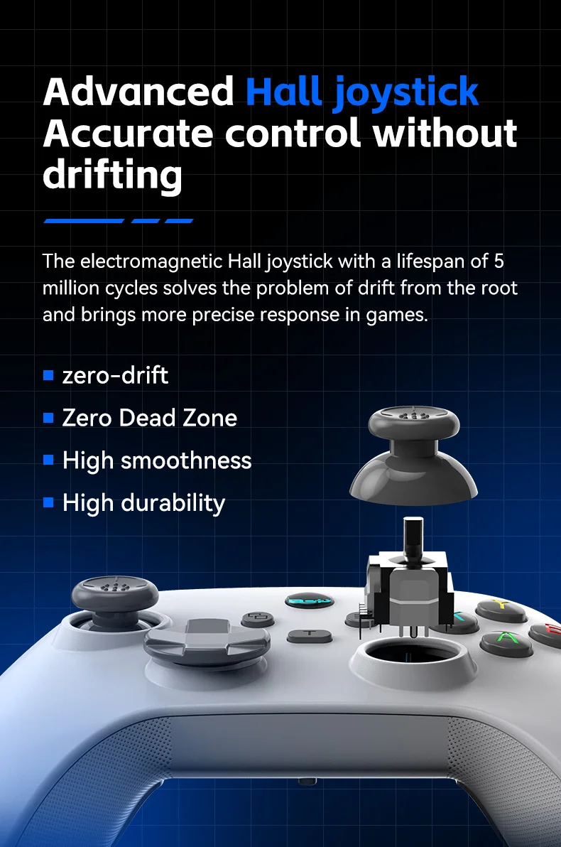 G6 Mobile Game Controller For Switch/IOS/Andriod/PC Support Streaming media/cloud Game Mobile Phone GamePad Hall effect joystick