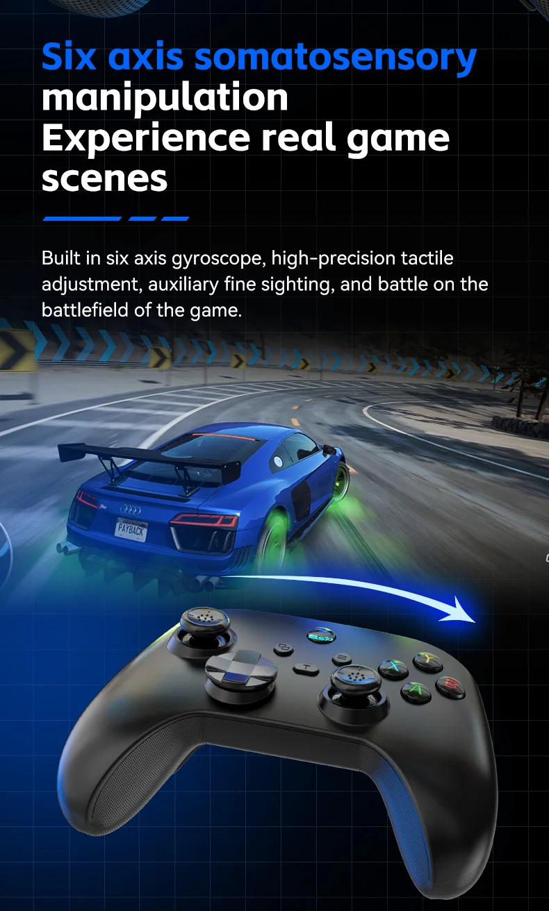G6 Mobile Game Controller For Switch/IOS/Andriod/PC Support Streaming media/cloud Game Mobile Phone GamePad Hall effect joystick