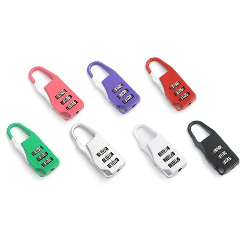 3 Digits Colorful Mini Password Code Combination Padlock Suitcase For Luggage Travel Smart Lock Keyed Anti-thieft Lock