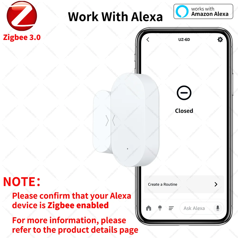 Zigbee 3.0 Contact Sensor Door Sensor Window Sensor Zigbee Hub Required Workwith Home Assistant Yandex Alexa ZHA Zigbee2MQTT HA