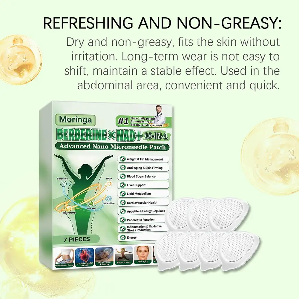 Moringa 10-in-1 Nano Microneedle Patch - Moisturizing, Firming Skin, Microdarts Technology for Women & Men Daily Care Body Care