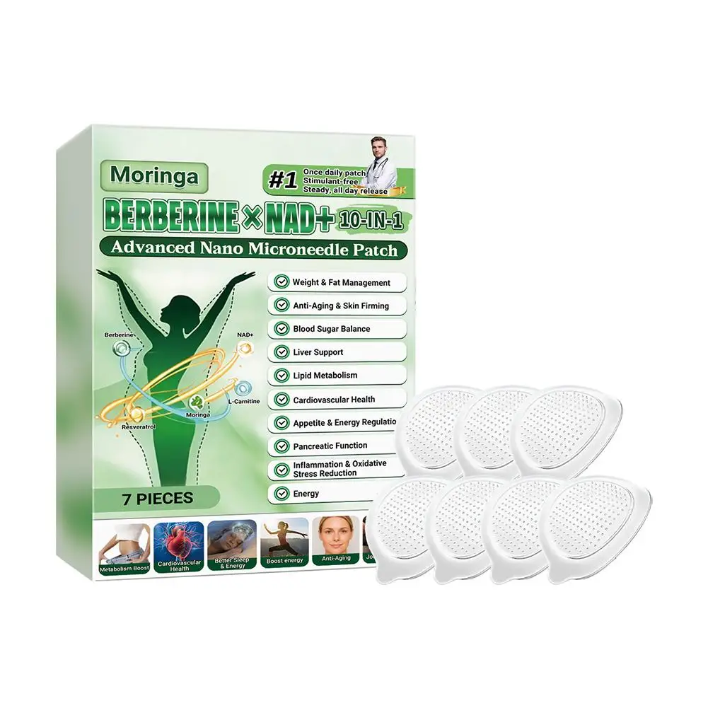 Moringa 10-in-1 Nano Microneedle Patch - Moisturizing, Firming Skin, Microdarts Technology for Women & Men Daily Care Body Care