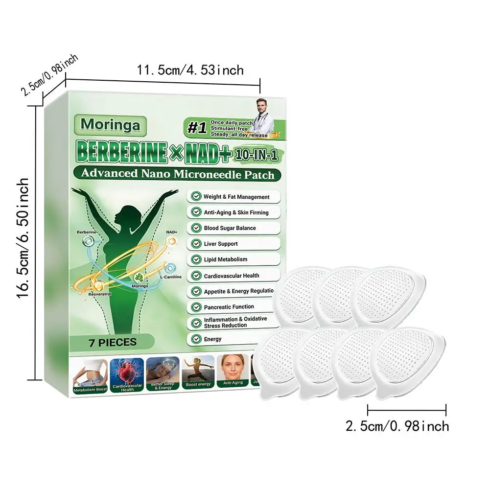 Moringa 10-in-1 Nano Microneedle Patch - Moisturizing, Firming Skin, Microdarts Technology for Women & Men Daily Care Body Care