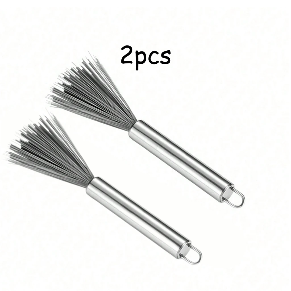1/2Pcs Multi‑Functional Cleaning Brush with Steel Handle Household Cleaning Brush for Home Kitchen Bathroom