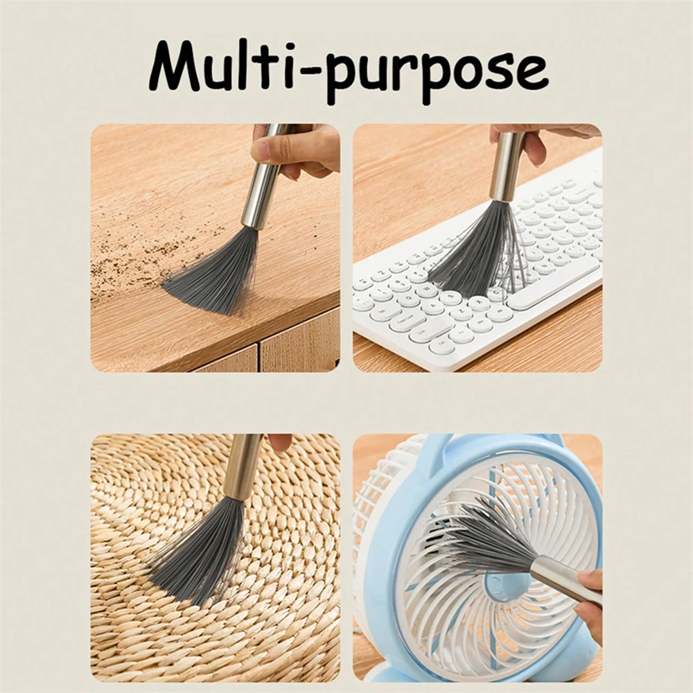 1/2Pcs Multi‑Functional Cleaning Brush with Steel Handle Household Cleaning Brush for Home Kitchen Bathroom