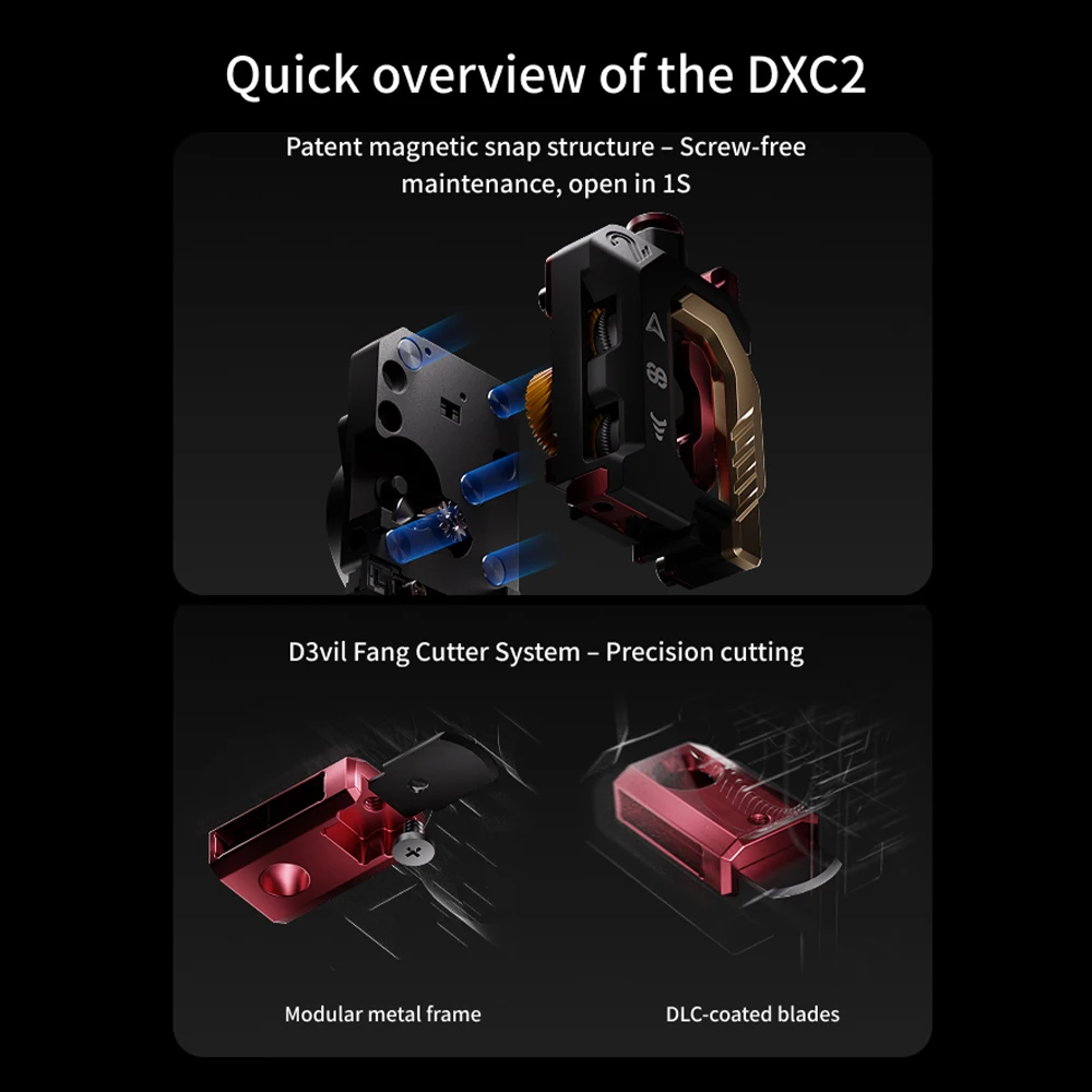 Newest DXC2 Extruder For Creality K2 Series One Snap Away /Patented RNC/Self-adjusting Pressure Arm For K2 Series 3D Printer