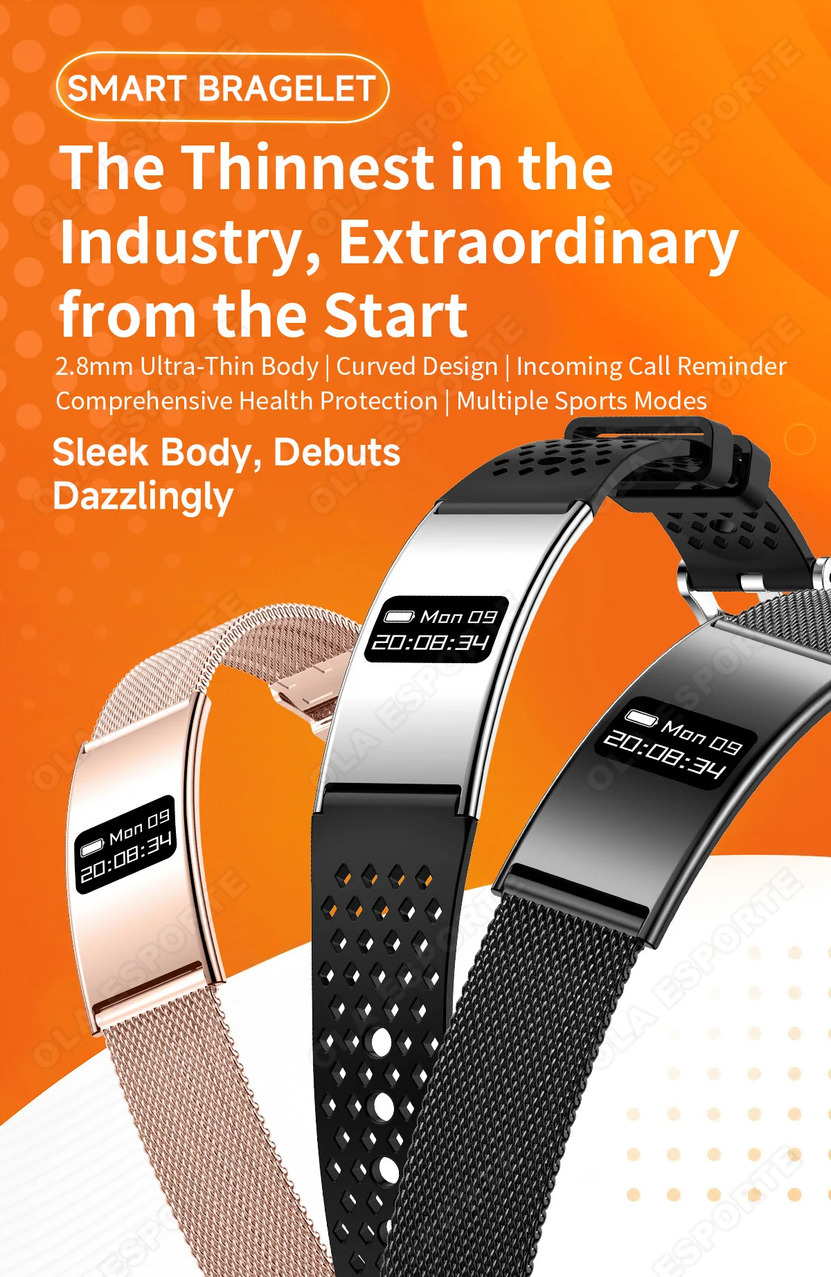 2026 New Smart Bracelet Ultra-thin Heart Rate Blood Oxygen Sleep Monitor IPX8 Waterproof Smart Watch Sports Women Men Band Ht30